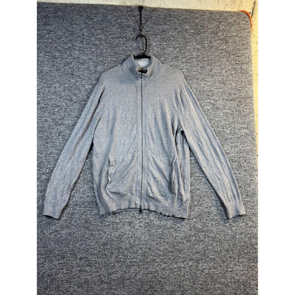 Banana Republic Mens Silk Cotton Cashmere Full Zip‎ Cardigan Sweater Grey Large